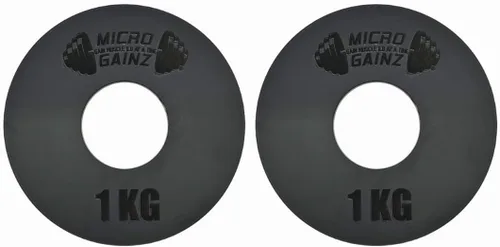 Miniatura 7 de Micro Gainz - Juego de 2 discos de peso fraccionales de kilogramo, 0.6 lbs, 1.1 lbs o 2.2 lbs, juego de platos diseñados para pesas olímpicas