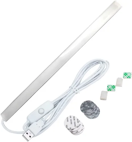 Iluminación LED para debajo del gabinete, barra de tira de luz LED de 12 pulgadas, luz LED USB blanca cálida de 3000 K, pequeña iluminación LED