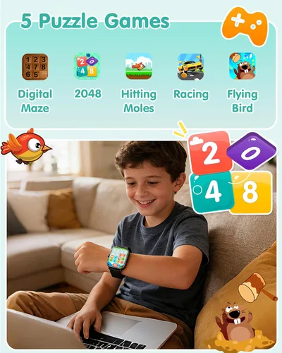 Miniatura 6 de Reloj inteligente para niños, reloj para niños sin necesidad de teléfono con monitor de frecuencia cardíaca y sueño, monitor de estrés y SpO2