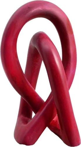 Miniatura 7 de Escultura de nudo de amor entrelazado en bucle continuo, decoración moderna y contemporánea, hecha a mano, esteatita artesanal de Kenia, manos Negro