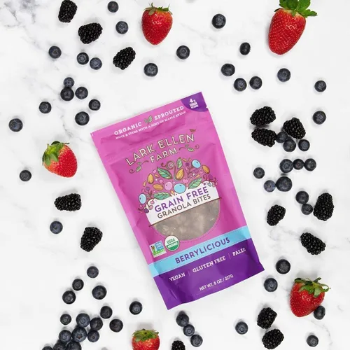 Miniatura 3 de Lark Ellen Farm Bocados de granola libre de granos, paleo; deliciosos aperitivos veganos orgánicos certificados sin gluten y cereal hecho de nueces