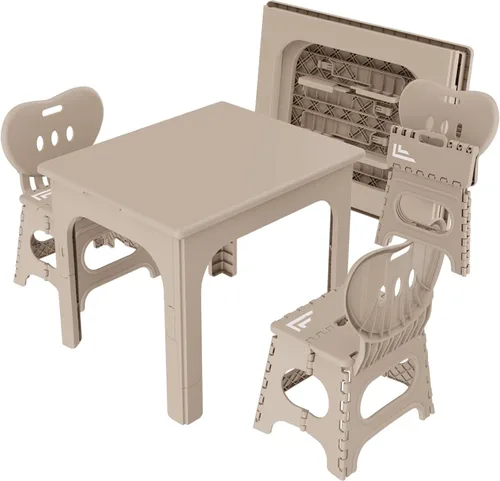 Miniatura 12 de UNICOO Juego de mesa y silla plegable, mesa de actividades portátil de altura ajustable con 2 sillas plegables, para interiores y exteriores
