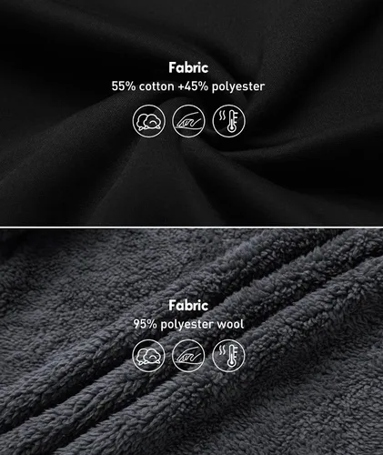 Miniatura 5 de SCODI Sudaderas con capucha para hombre, forro polar pesado, cremallera completa, forro de sherpa grueso, chaqueta con capucha