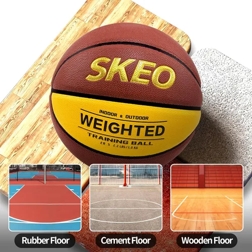 Miniatura 6 de SKEO Weighted Basketball, 2.2/3/3.3LBS 28.5"/29.5" Trainer Heavy Basketballs Made of Composite, Indoor Outdoor Training Ball for Improving Handling