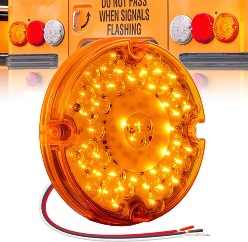 Miniatura 11 de TRUE MODS - Luz trasera redonda de freno de 47 LED de 7 pulgadas para autobús escolar, transporte de residuos de vehículos de tránsito