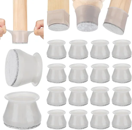 Miniatura 10 de Aneaseit Protectores de suelo para patas de silla, almohadillas de silicona con parte inferior de fieltro para suelos de madera dura y pies