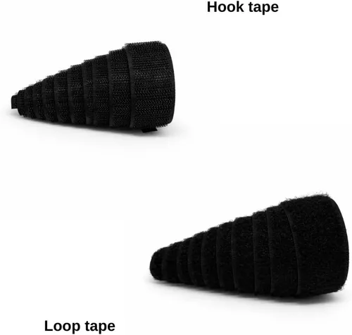 Miniatura 3 de Cinta de velcro para coser de 1 pulgada de ancho, color negro, no adhesiva, 1 yarda de longitud, cinta de nailon negro, juego de sujetadores de tela