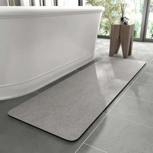 Miniatura 28 de MontVoo -Tapete de baño-Alfombras de baño delgadas antideslizantes para debajo de la puerta- Superficie de gamuza sintética absorbente, de secado