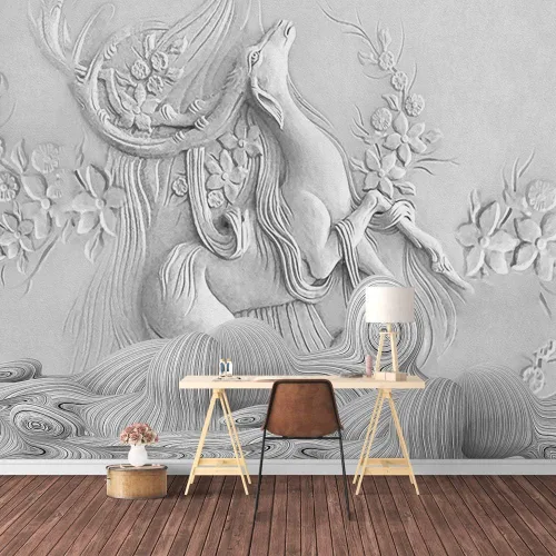 Miniatura 9 de Signford. - Mural de pared, diseño de mundo de nieve, tapiz removible, adhesivos de pared para dormitorio, sala de estar.