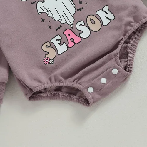 Miniatura 7 de FOCUSNORM Disfraz de Halloween para bebé recién nacida, sudadera de calabaza, mameluco de manga larga para otoño e invierno