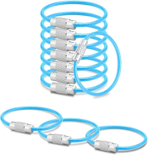 Miniatura 15 de Paquete de 100 llaveros de alambre grandes de 6 pulgadas, llavero de metal a granel para etiquetas de equipaje al aire libre (grueso: 0.079 pulgadas)