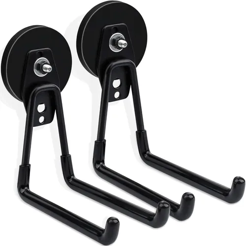 MIN CI Paquete de 2 ganchos magnéticos, manget grande con ganchos, ganchos magnéticos de 2.59 pulgadas (2.598 in) resistentes para manguera, sierra