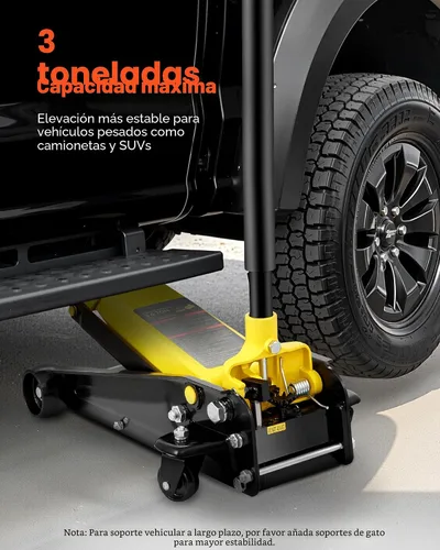Miniatura 2 de VEVOR Gato de piso de perfil bajo de 3 toneladas para vehículos todo terreno, gato de carreras de acero resistente con bomba de elevación rápida