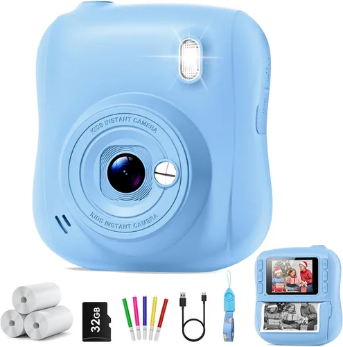 Miniatura 11 de Cámara de impresión instantánea para niños, regalos de Navidad y cumpleaños para niños y niñas de 3, 4, 5, 6, 7, 8, 9, 10, 11, 12 años, videocámara