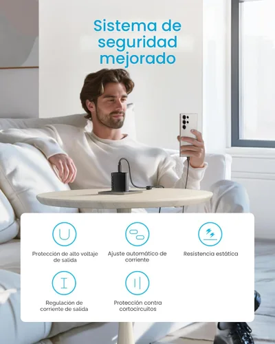 Miniatura 3 de Anker Bloque de cargador USB C de 45 W, cargador rápido PPS con cable USB-C para iPhone 17/16 y más series, iPad, Galaxy S24 Ultra