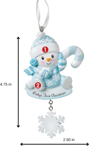 Miniatura 4 de 2025 Adorno de primera Navidad del bebé - Niño bebé con bastón de caramelo personalizado recuerdo festivo – Adorno personalizado de mi primera