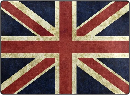 Miniatura 3 de ALAZA Retro Union Jack - Alfombra antideslizante de 4 x 5 pies 3 pulgadas y 3 pulgadas para sala de estar, comedor, dormitorio, cocina, pasillo