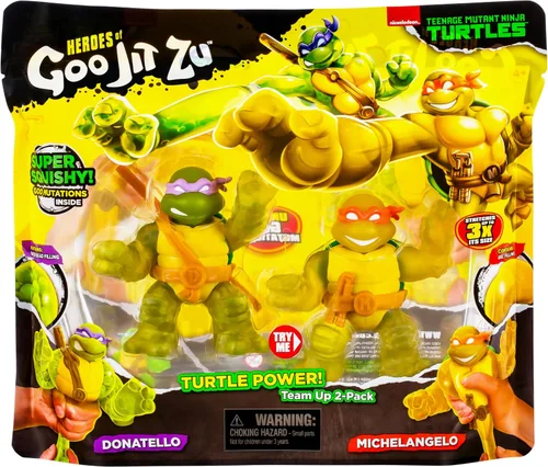 Miniatura 2 de Heroes of Goo Jit Zu Tortugas Ninja Mutantes Adolescentes Equipo de Poder de Tortugas 2-Pack Super Blandas Figuras de Juguete Super