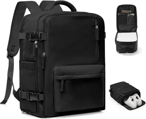 Miniatura 11 de VGCUB - Mochila grande para viaje, trabajo, negocios, mochila para laptop aprobada como equipaje de mano para vuelos, unisex, Negro -, Grande, Large