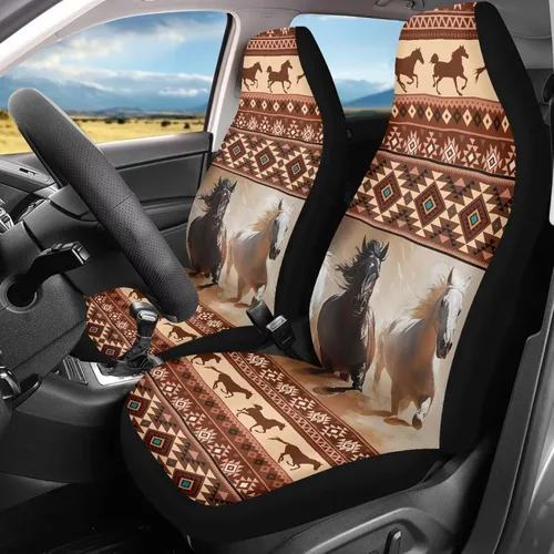 Miniatura 41 de Bulopur Art Horse - Juego de 2 fundas universales para asientos delanteros de automóvil, protectores enteros adecuados para la mayoría