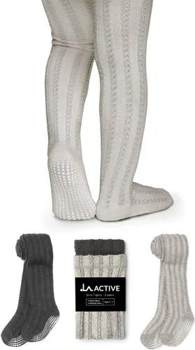 LA ACTIVE Medias de invierno para bebé, acogedoras y cálidas, de punto trenzado, con agarre antideslizante, para bebés, recién nacidos