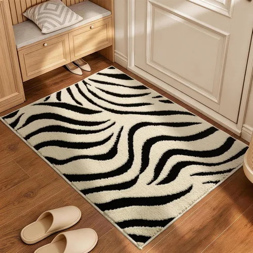 Miniatura 15 de YIHOUSE Alfombras de leopardo de 6 x 9 pies, alfombra suave de felpa lavable de pelo alto y bajo, antideslizante, no desprende pelusa, alfombra