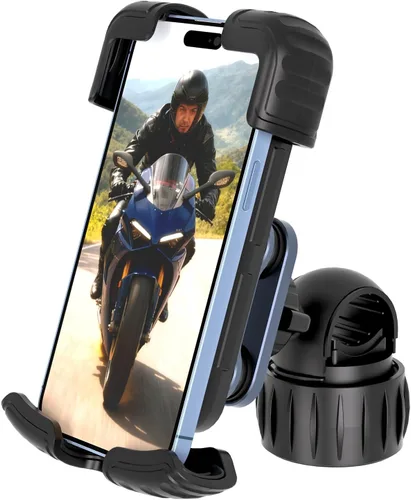 TXV Soporte para Teléfono de Motocicleta - Amortiguador de Vibración Mejorado - Soporte de Teléfono para Bicicleta Giratorio 360°, Clip de Teléfono