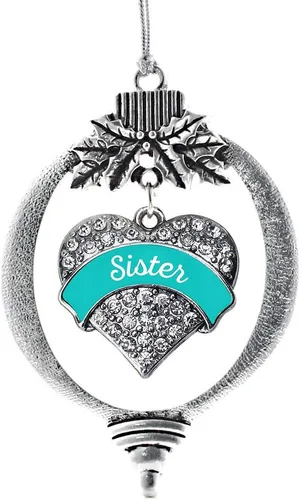 Miniatura 119 de Inspired Silver Adornos festivos de dije de corazón pave de plata con circonitas cúbicas