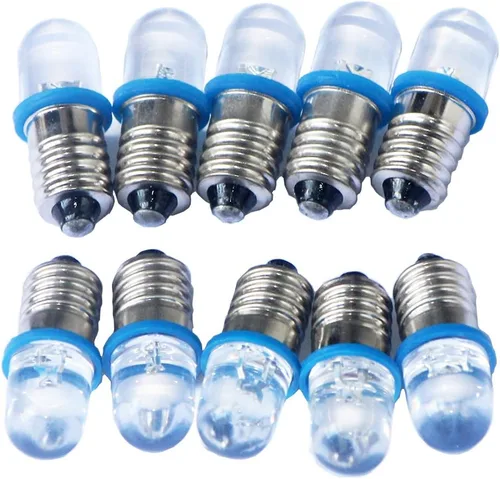 Miniatura 9 de 10pcs E10 Tornillo DC3V Punto Rojo Led Bombilla Lámparas de Luz +10pcs E10 Base (DC3V, Rojo)