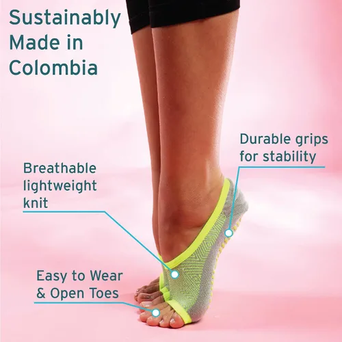 Miniatura 2 de Tucketts Calcetines de bailarina sin dedos antideslizantes Barra pilates baile hogar y ocio talla 5-9 1 par