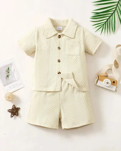 Miniatura 32 de Conjunto de ropa de verano para bebé y niño, camiseta de manga corta de algodón, pantalones cortos de dinosaurios, conjunto de ropa para niño