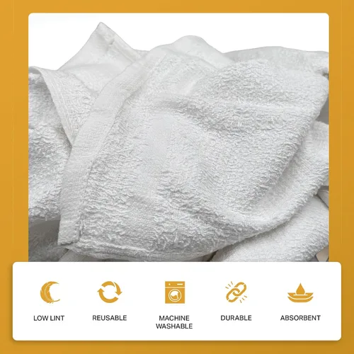 Miniatura 2 de Terry - Trapos de limpieza a granel, 100% algodón, de secado rápido, absorbentes, reutilizables, paños multiusos para cocina, automóvil, baño