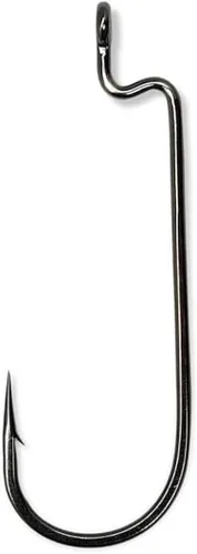Miniatura 4 de Angler's Grotto Gancho de gusano curvado redondo con vástago desplazado 10/25 unidades por paquete Anzuelos de pesca de agua dulce y salada