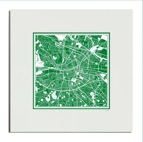 Miniatura 118 de O3 Design Studio Mapa de corte de papel Madrid negro mate de 20 x 20 pulgadas