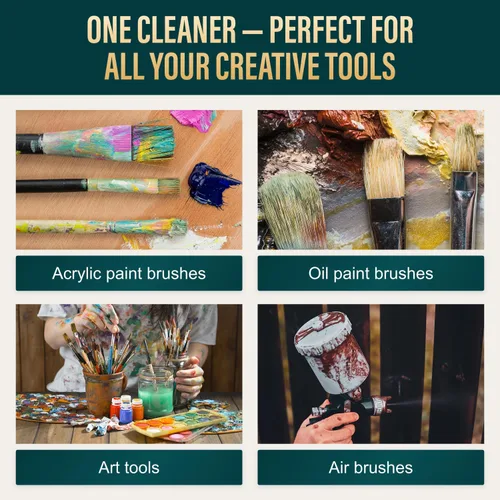 Miniatura 7 de Limpiador y restaurador de pinceles de pintura al óleo, limpiador de pinceles para pinturas acrílicas, aceites y vidrio, biodegradable, no tóxico