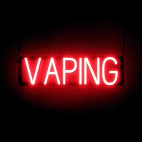 Miniatura 20 de SpellBrite Cartel E-JUICE Señalización de tienda de humo con aspecto de neón, luces LED azules 22.3 x 6.3 pulgadas