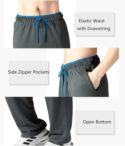 Miniatura 26 de Pantalones deportivos para hombre con bolsillos con cremallera, pantalones deportivos ligeros, pantalones de entrenamiento holgados atléticos