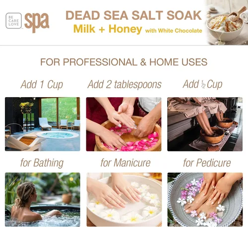 Miniatura 6 de BCL SPA Leche en remojo de sal del mar muerto + miel con chocolate blanco, 16 onzas