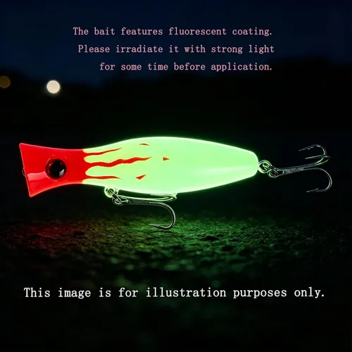 Miniatura 3 de Señuelo de Pesca Popper, Señuelos Popper de Superficie JAZALIC con Ojos 3D, Accesorios de Pesca para Lanzamiento en Superficie de Agua Salada