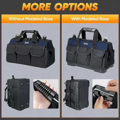 Miniatura 6 de TICONN Bolsa de herramientas resistente con múltiples bolsillos, organizador de caja de herramientas portátil, bolsa de almacenamiento, con correa