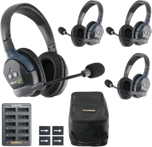Miniatura 9 de EARTEC UL2D Ultralite HD Sistema de auriculares de intercomunicación inalámbrico, comunicación dúplex completo para 2 personas, oreja dual, alcance