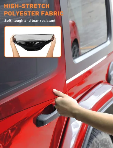 Miniatura 4 de Savadicar Protector Solar para Ventana Trasera, Protector Solar de Malla Transpirable, Red de Protección Solar Elástica Compatible con Jeep Wrangler