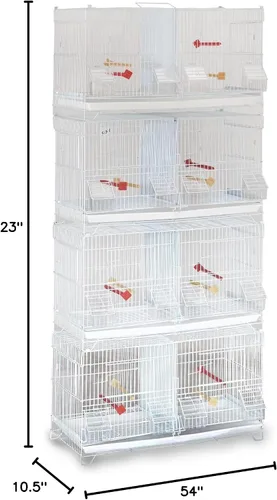 Miniatura 10 de Seny Juego de 4 Jaulas Apilables para Cría de Pájaros para Canarios, Pinzones y Aves Pequeñas (Blanco)