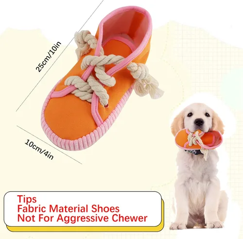 Miniatura 7 de vocheer Juguete masticable para perros, juguetes para perros para mantenerlos ocupados, zapato de dentición duradero, juguete interactivo con sonido
