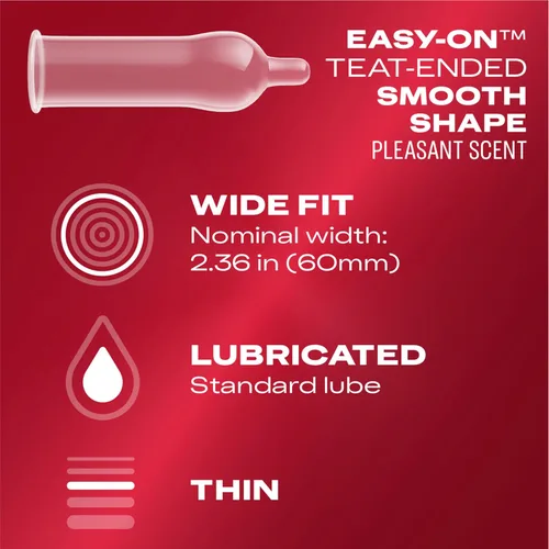 Miniatura 3 de Durex Preservativos de látex extra sensibles lubricados ultra finos de alta calidad, ajuste ancho, 12