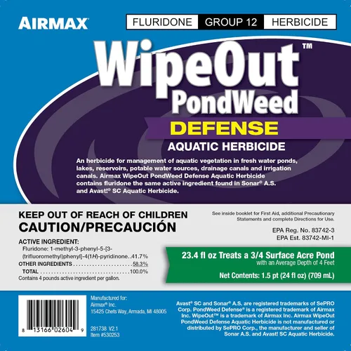 Miniatura 2 de Airmax Wipeout - Defensa contra malas hierbas acuáticas, herbicida y control de malas hierbas acuáticas, controla la lenteja de agua y otra
