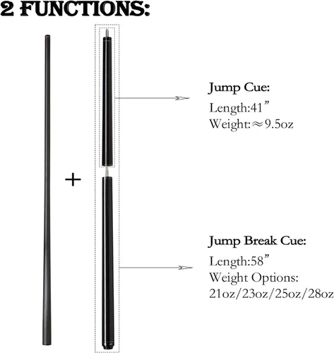 Miniatura 4 de Palo de piscina de fibra de carbono Heavy Break Cue de fibra de carbono, palo de ruptura profesional de fibra de carbono, palo de ruptura de 58