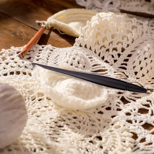 Miniatura 7 de Ommi - Ganchos de ganchillo con mango ergonómico, gancho de ganchillo de madera de ébano hecho a mano de 7 pulgadas, aguja de tejer, tejido de hilo