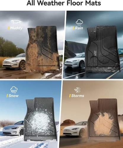 Miniatura 9 de 3W – Tapetes y revestimiento para maletero compatibles con Tesla Model S 2021-2026, tapetes TPE para todo tipo de clima con ajuste personalizado