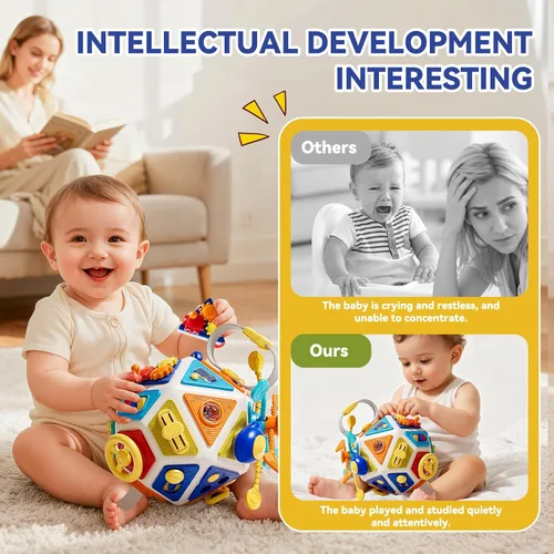 Miniatura 4 de Juguete sensorial Montessori de 22 en 1 para niños pequeños, juguete sensorial Montessori e inclinación de viaje para niños pequeños, juguete activo